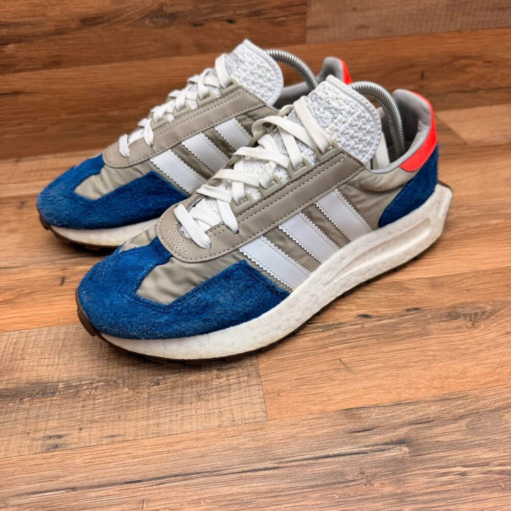 Adidas Retropy E5 Athletic Men's size 8.5 Grey Victory Blue Red Retro Sneakers
